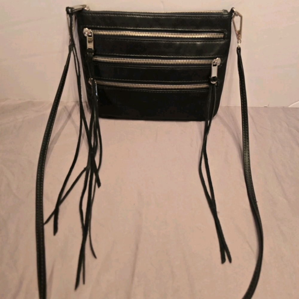 Rebecca Minkoff Black Crossbody Bag with Fringe